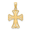 Lex & Lu 14k Yellow Gold & Rhodium D/C Cross Pendant LAL78199 - 4 - Lex & Lu