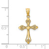 Lex & Lu 14k Yellow Gold Mini Budded Cross Pendant - 3 - Lex & Lu