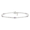 Lex & Lu Sterling Silver Amethyst Ankle Bracelet 9'' - 4 - Lex & Lu