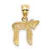 Lex & Lu 14k Yellow Gold Chai Charm - 3 - Lex & Lu