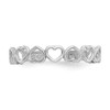 Lex & Lu 14k White Gold Polished Cut Out Hearts Toe Ring - 5 - Lex & Lu