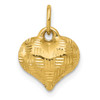 Lex & Lu 14k Yellow Gold Textured Puff Heart Pendant LAL78265 - Lex & Lu