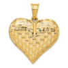 Lex & Lu 14k Yellow Gold Textured Puff Heart Pendant LAL78269 - 2 - Lex & Lu
