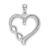 Lex & Lu 14k White Gold Polished Small Infinity Heart Pendant - 3 - Lex & Lu