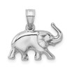 Lex & Lu 14k White Gold Polished Elephant Pendant - 3 - Lex & Lu