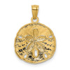 Lex & Lu 14k Yellow Gold Polished Large Sand Dollar Pendant - 3 - Lex & Lu