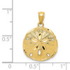 Lex & Lu 14k Yellow Gold Polished Large Sand Dollar Pendant - 4 - Lex & Lu