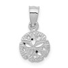 Lex & Lu 14k White Gold Sand Dollar Pendant LAL78485 - Lex & Lu