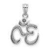 Lex & Lu 14k White Gold Polished Om Symbol Pendant - 3 - Lex & Lu