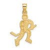 Lex & Lu 14k Yellow Gold Satin & D/C Hockey Player Pendant - 3 - Lex & Lu