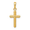 Lex & Lu 14k Yellow Gold Polished Cross w/Stripped Border Pendant LAL78544 - Lex & Lu