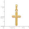 Lex & Lu 14k Yellow Gold Polished Cross w/Stripped Border Pendant LAL78544 - 4 - Lex & Lu