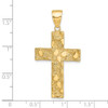 Lex & Lu 14k Yellow Gold Polished and Textured Nugget Block Style Cross Pendant - 3 - Lex & Lu