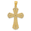 Lex & Lu 14k Two-tone Gold Polished 2 Level Budded Cross Pendant - 4 - Lex & Lu