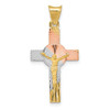 Lex & Lu 14k Yellow Gold & Rhodium Iona Crucifix Cross Pendant LAL78642 - Lex & Lu