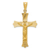 Lex & Lu 14k Yellow Gold Polished Satin and D/C Crucifix Pendant LAL78650 - Lex & Lu