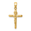 Lex & Lu 14k Yellow Gold Polished 2-D Crucifix w/Jesus on Cross Pendant - Lex & Lu