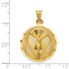 Lex & Lu 14k Yellow Gold Polished & D/C CORPUS Circle Pendant LAL78717 - 3 - Lex & Lu