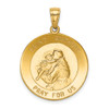 Lex & Lu 14k Yellow Gold Saint Anthony Large Round Medal Pendant - Lex & Lu