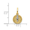 Lex & Lu 14k Yellow Gold & Rhodium Circle St. Benedict Medal Pendant LAL78763 - 4 - Lex & Lu