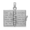 Lex & Lu 14k White Gold Satin 3-D Holy Bible Book w/Lords Prayer Pendant - 3 - Lex & Lu