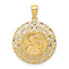 Lex & Lu 14k Yellow Gold Polished Angel D/C Medal Pendant - Lex & Lu