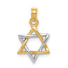 Lex & Lu 14k Two-tone Gold Polished Star of David Pendant - Lex & Lu