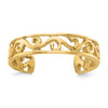 Lex & Lu 14k Yellow Gold Polished and D/C Toe Ring LAL78818 - Lex & Lu