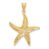 Lex & Lu 14k Yellow Gold & Rhodium D/C Polished Starfish Pendant - 3 - Lex & Lu
