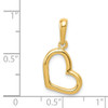 Lex & Lu 14k Yellow Gold Solid Polished Plain Heart Pendant - 4 - Lex & Lu