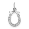 Lex & Lu 14k White Gold Solid Polished Horseshoe Charm - Lex & Lu