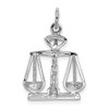 Lex & Lu 14k White Gold Polished Open-Backed Large Scales of Justice Charm - 3 - Lex & Lu