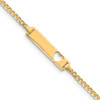 Lex & Lu 14k Yellow Gold Curb Link ID, Plate w/Cut-out Heart Bracelet - Lex & Lu