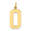 Lex & Lu 14k Yellow Gold Casted Large Polished Number 0 Charm - Lex & Lu