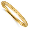 Lex & Lu 14k Yellow Gold 4/16 Laser-cut Hinged Bangle Bracelet - Lex & Lu