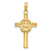 Lex & Lu 14k Yellow Gold Polished Claddagh Cross Pendant - Lex & Lu