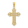 Lex & Lu 14k Yellow Gold Fleur De Lis Cross Charm - Lex & Lu