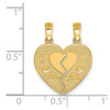 Lex & Lu 14k Yellow Gold I Love You break apart heart Charm - 4 - Lex & Lu