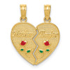 Lex & Lu 14k Yellow Gold Enameled Mother - Daughter Pendant - Lex & Lu