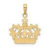 Lex & Lu 14k Yellow Gold & Rhodium Rhodium Crown Pendant - 3 - Lex & Lu