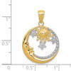 Lex & Lu 14k Yellow Gold & Rhodium D/C Moon, Stars, and Sun Pendant - 4 - Lex & Lu