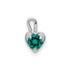 Lex & Lu 14k White Gold May Synthetic Birthstone Heart Charm - Lex & Lu