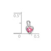 Lex & Lu 14k White Gold October Synthetic Birthstone Heart Charm - 4 - Lex & Lu