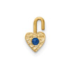 Lex & Lu 14k Yellow Gold September Synthetic Birthstone Heart Charm - 3 - Lex & Lu