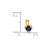 Lex & Lu 14k Yellow Gold September Synthetic Birthstone Heart Charm - 4 - Lex & Lu