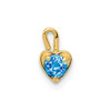 Lex & Lu 14k Yellow Gold December Synthetic Birthstone Heart Charm - Lex & Lu