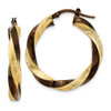 Lex & Lu 14k Yellow Gold & Brown Rhodium 3.75mm Twisted Hoop Earrings - Lex & Lu