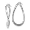 Lex & Lu 14k White Gold 2mm Tapered Twist Hoop Earrings - 3 - Lex & Lu