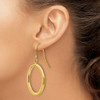 Lex & Lu 14k Yellow Gold Polished Tapered Flat Oval Dangle Earrings - 4 - Lex & Lu