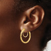 Lex & Lu 14k Yellow Gold & Rhodium Twisted Non-pierced Hoop Earrings - 3 - Lex & Lu